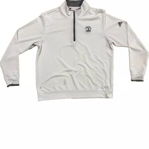 Adidas White Quarter-Zip Pullover
